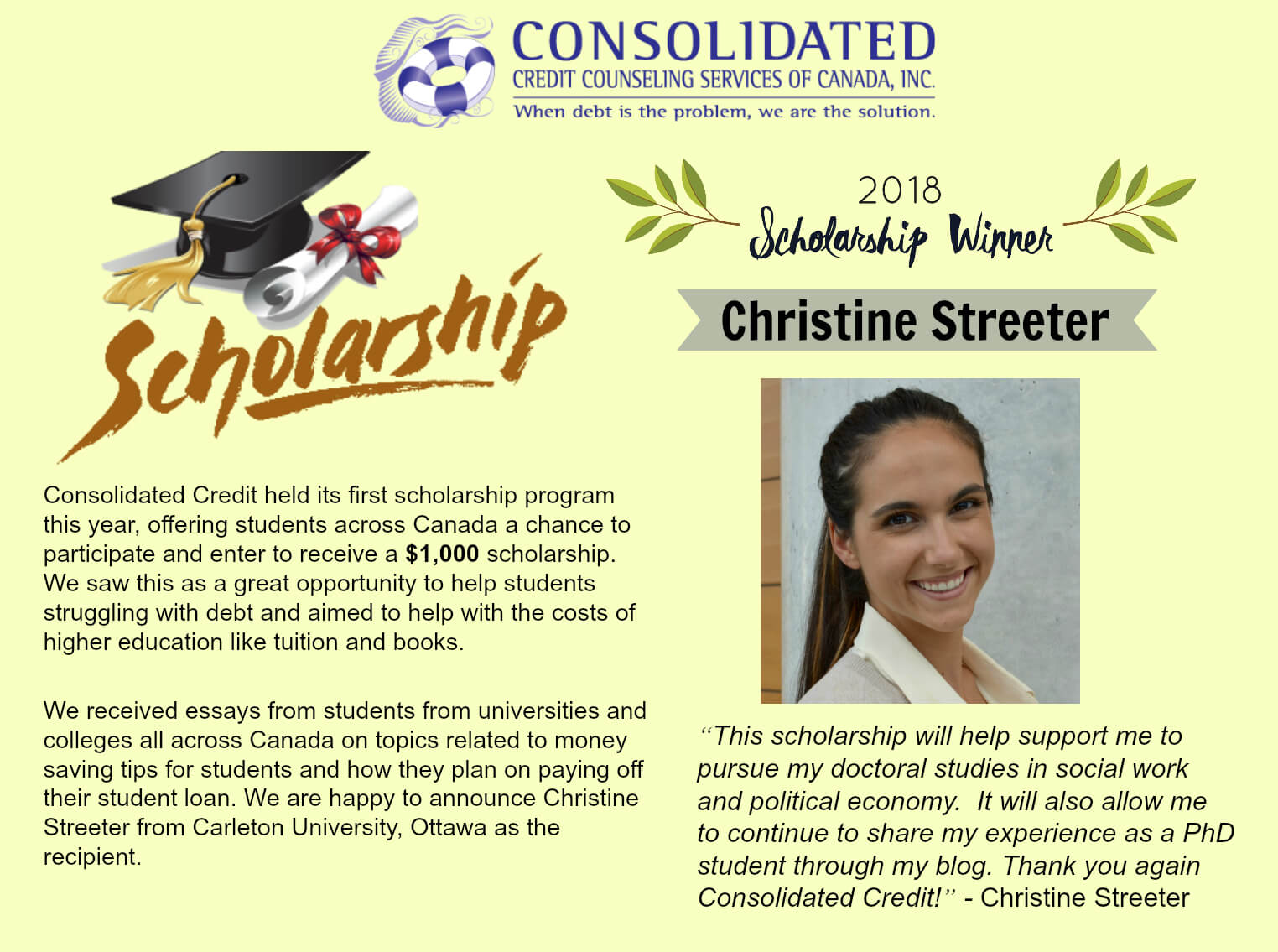 Consolidated Credit Scholarship